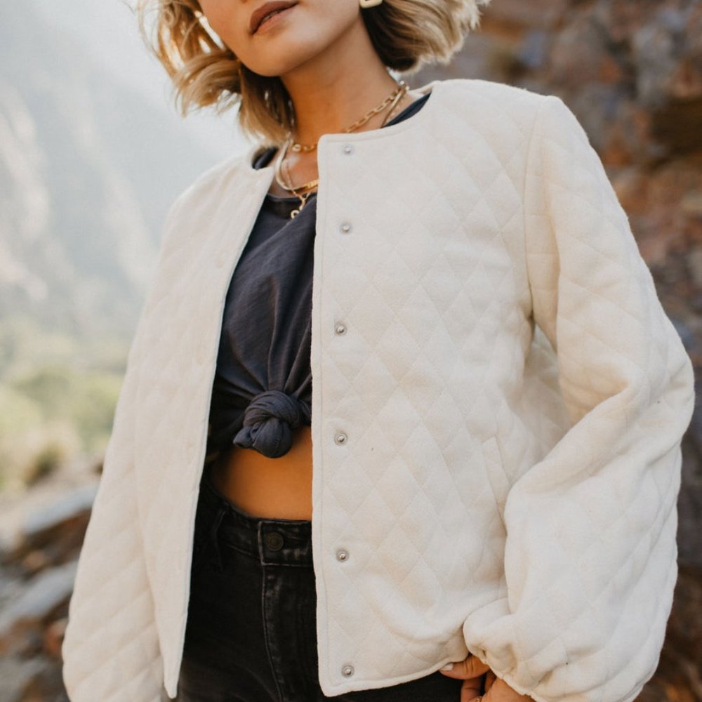 Ivory Vero Moda Quilted Jacket NWT